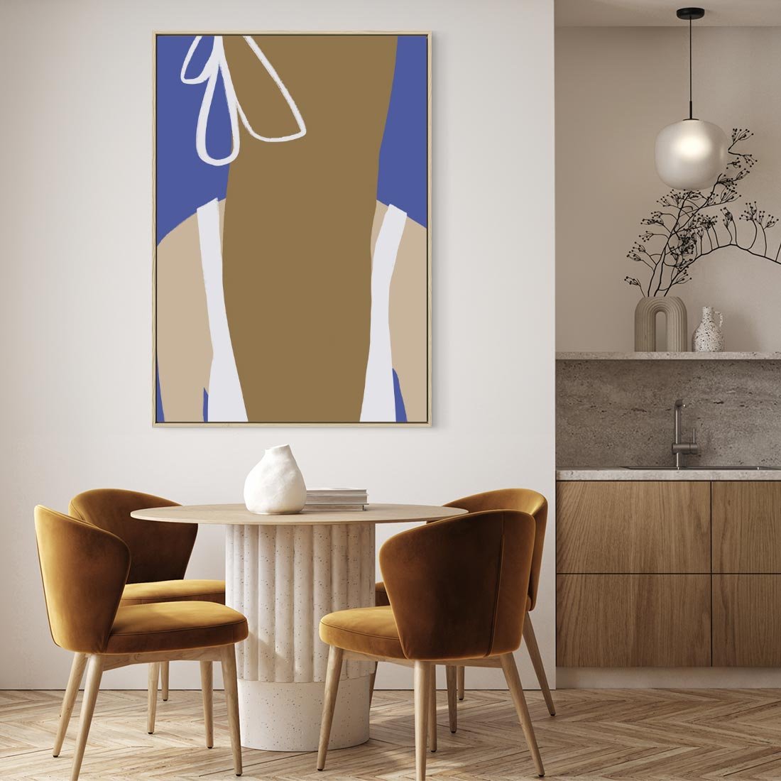 Obraz w ramie 80x120 - Kobieca Inspiracja - plakat retro, kobieta z kokardą - rama drewno