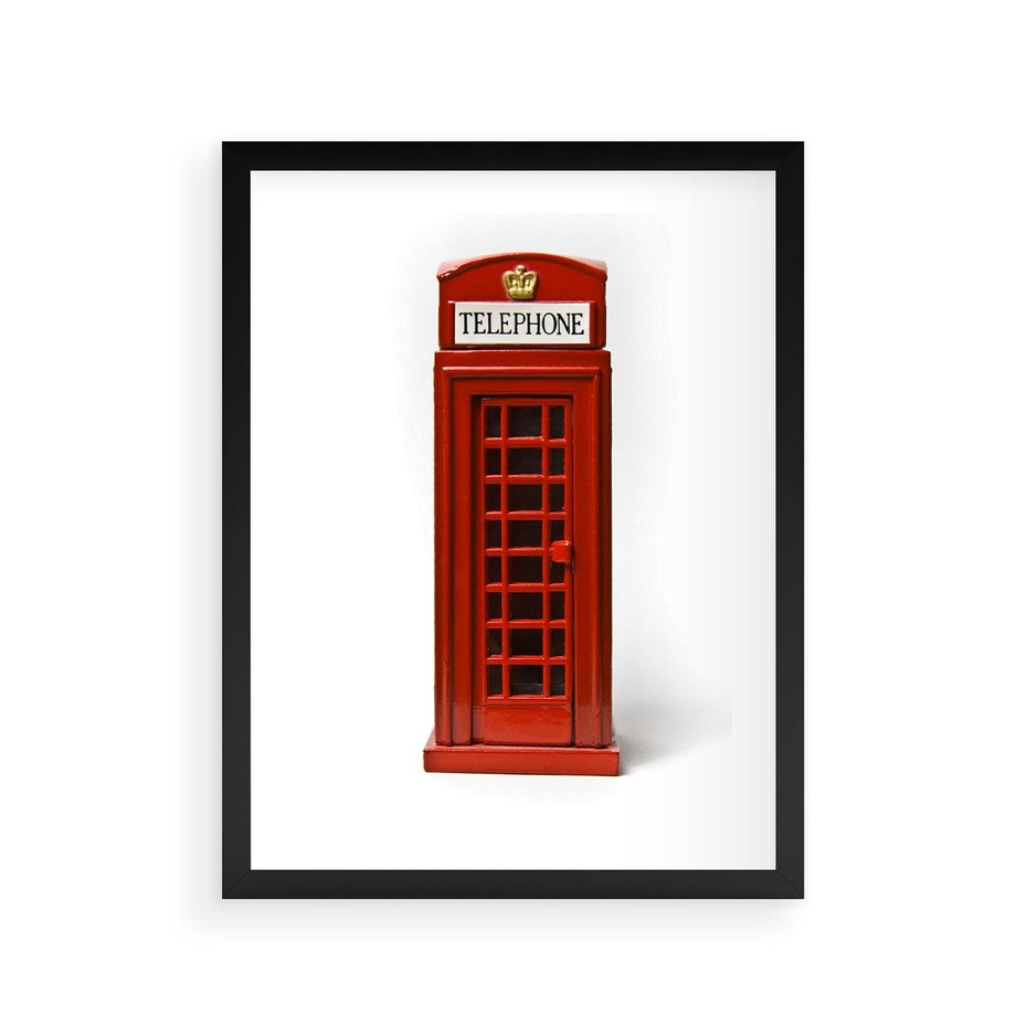Plakat w ramie 30x40 - Ikona Londynu - Londyn, budka - rama czarna