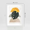 Plakat w ramie 30x40 - Monstera i Boho Elementy - grafika, boho klimat - rama biała