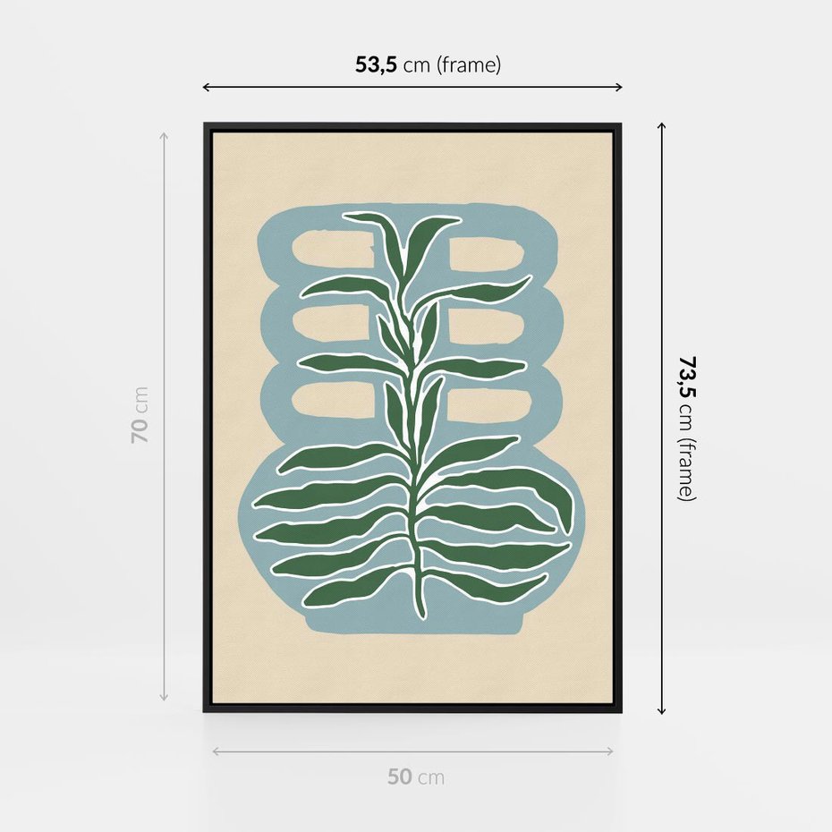 Obraz w ramie 50x70 - Wewnętrzne Spektrum - boho styl, wazon - rama czarna