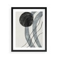 Plakat w ramie 40x50 - Abstrakcyjne Kształty w Szarościach - abstrakcja, akwarelowe plamy - rama czarna
