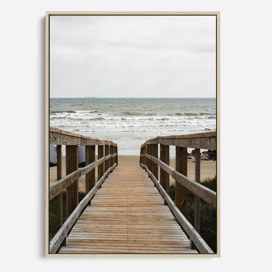 Obraz w ramie 70x100 - Morze i drewniany pomost - morze, pomost - rama drewno