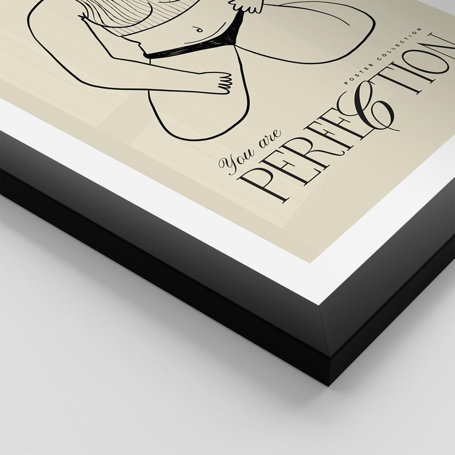 Plakat w ramie 30x40 - Refleksje Przejmujących Myśli - rysunek, plakat - rama czarna