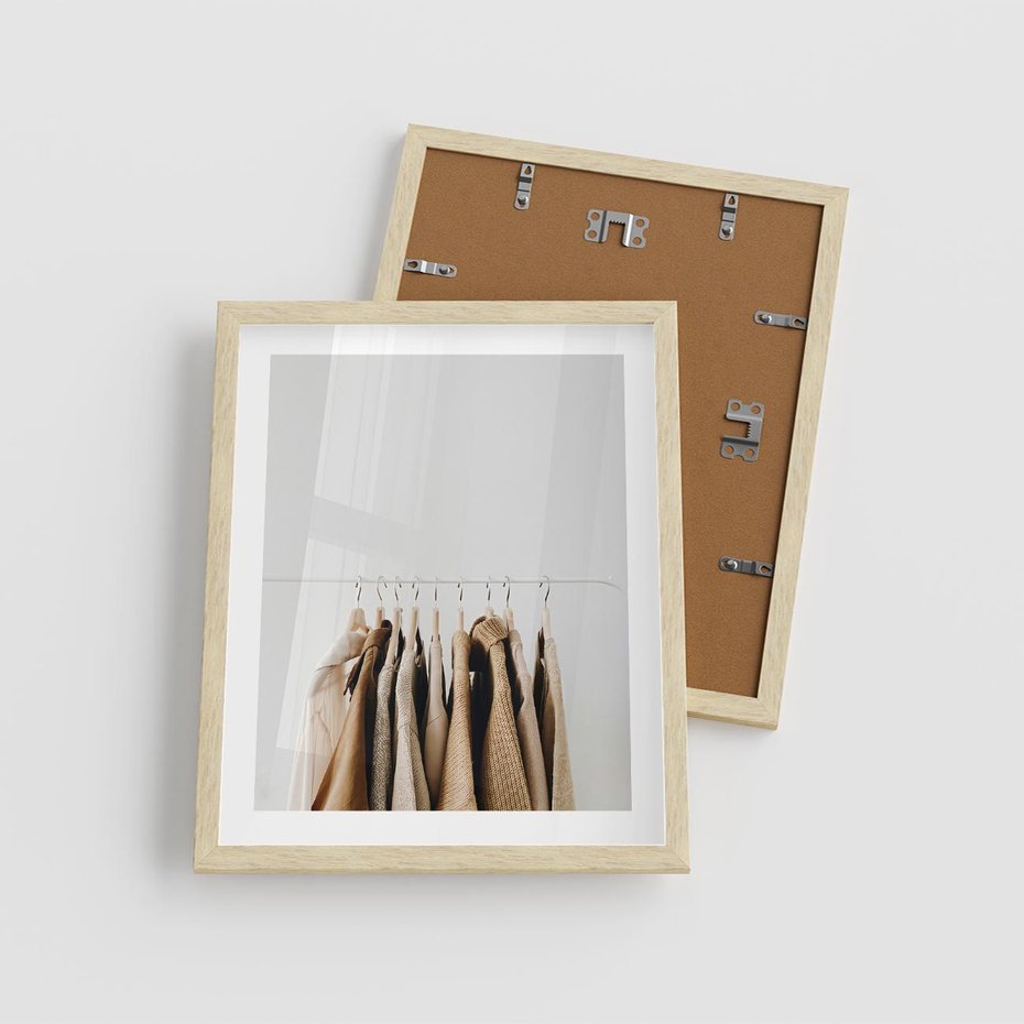 Plakat w ramie 40x50 - Boho Elegancja - boho kobiece zdjęcie, wieszak - rama drewno