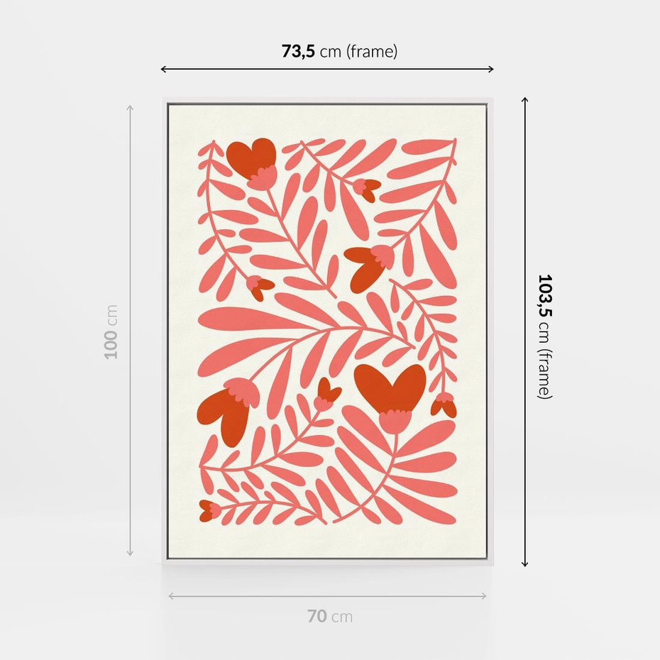 Obraz w ramie 70x100 - Taniec komplementarnych barw - kwiaty, pastelowe kolory - rama biała