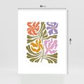 Plakat bez ramy 30x40 - Rozplątane Wizje - abstrakcyjne kolorowe kwiaty, minimlizm