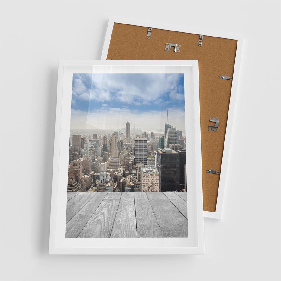 Plakat w ramie 50x70 - Nowojorska energia miejsca - Nowy Jork, miasto - rama biała