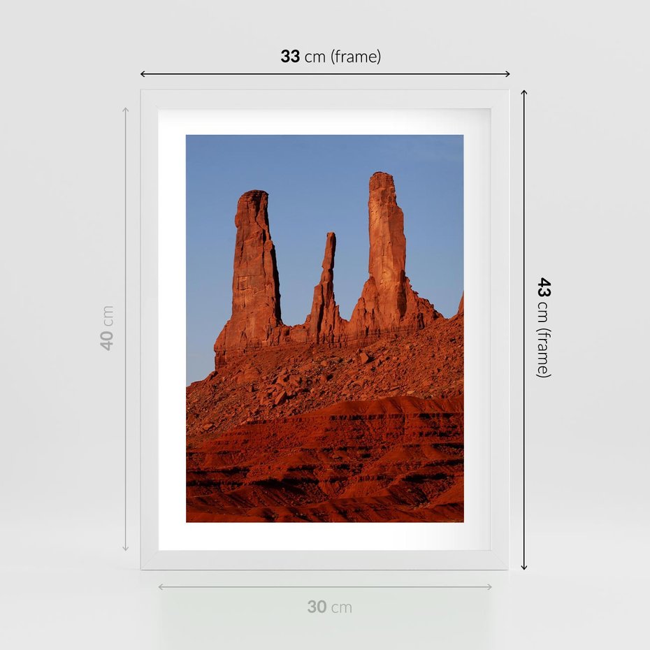 Plakat w ramie 30x40 - Wielki Kanion - majestat pustyni - Wielki Kanion, pustynia - rama biała