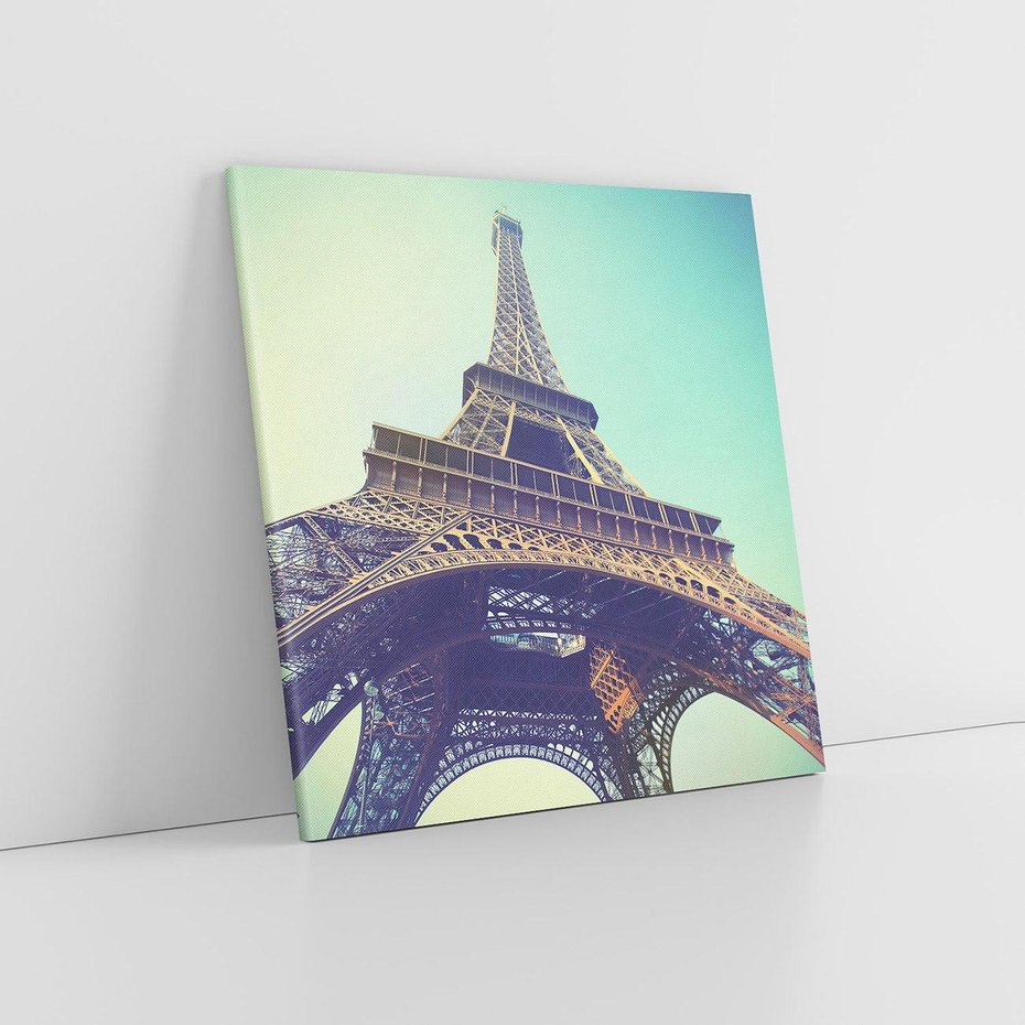 Obraz na płótnie 40x40 - Wieża Eiffla w czarno-białej odsłonie - Eiffla, Paryż