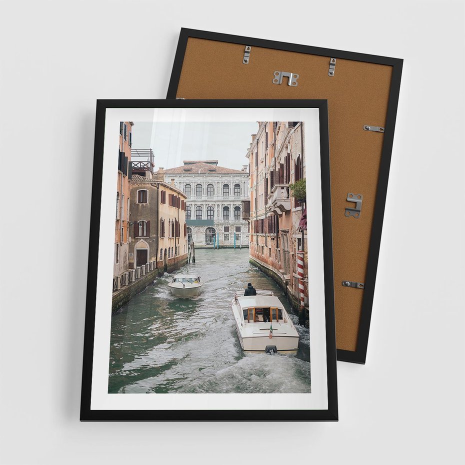 Plakat w ramie 50x70 - Wenecja na Twojej Ścianie - wenecja, kanały - rama czarna