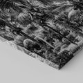 Obraz na płótnie 120x60 - Mroczna Ścieżka Tropików - czarno biała fotografia, ścieżka pośród palm