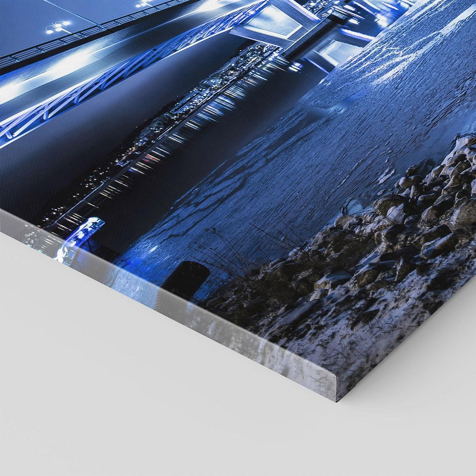 Obraz na płótnie 120x80 - Nocne miasto most - noc, miasto