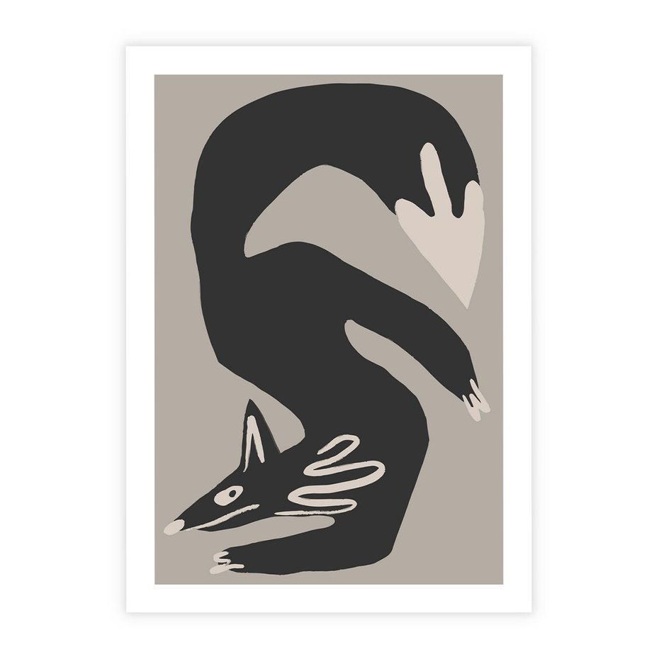 Plakat bez ramy 21x30 - Ekspresja Skandynawskiego Światła - skandynawska sztuka, lis