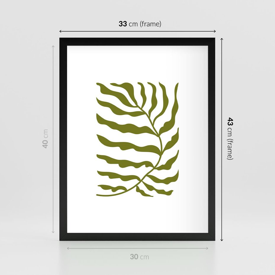 Plakat w ramie 30x40 - Rytmy Chaosu - roślina, gałązka - rama czarna