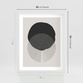 Plakat w ramie 40x50 - Boho Przenikanie Uroku - abstrakcyjna kompozycja, okręgi - rama biała
