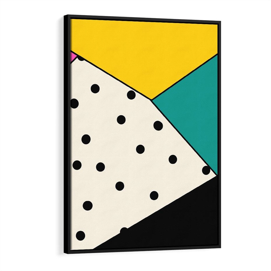 Obraz w ramie 70x100 - Wesołe Geometryczne Kształty - geometryczne kształty, abstrakcja - rama czarna