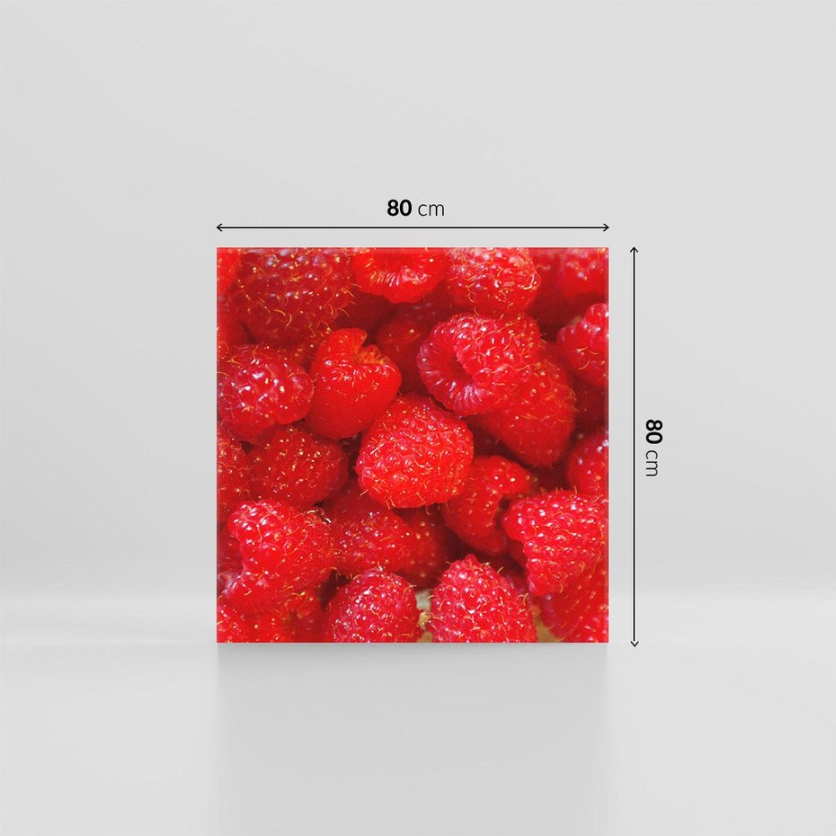 Obraz na płótnie 80x80 - "Maliny - Owocowy Raj - maliny, owoce