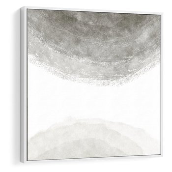 Obraz w ramie 80x80 - Impresje Energii - rozmyte cienie, abstrakcja - rama biała