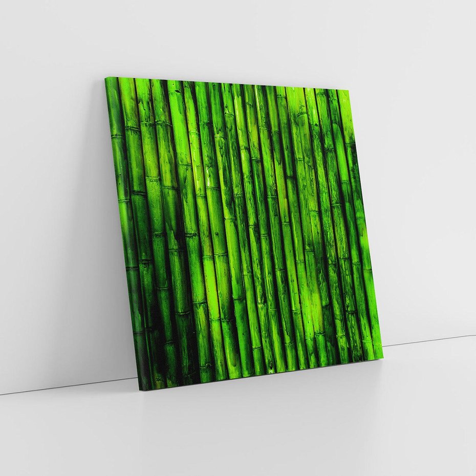 Obraz na płótnie 70x70 - Bambusowy urok zielonej harmonii - bambus, zieleń