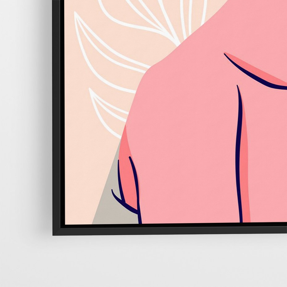 Obraz w ramie 50x70 - Kobiecy Kształt Świata - nowoczesny plakat, styl retro - rama czarna