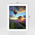 Plakat bez ramy 30x40 - Lawendowe Marzenia - lawenda, balony