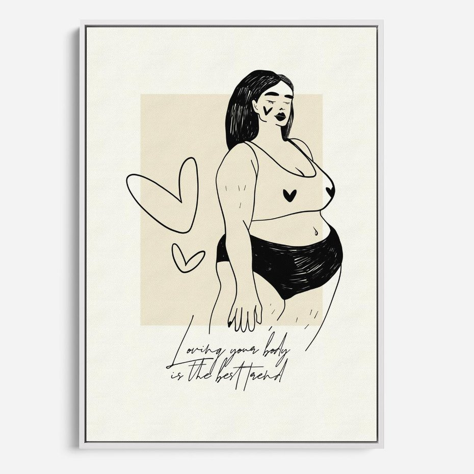 Obraz w ramie 50x70 - Moc to Ona - rysunek, sztuka nowoczesna - rama biała