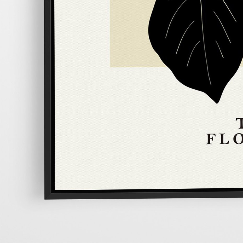 Obraz w ramie 50x70 - Melancholia przerywanych linii - wiaty, typografia - rama czarna