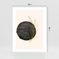 Plakat bez ramy 30x40 - Kontrast Kształtów - minimalistyczna grafika, czarna plama