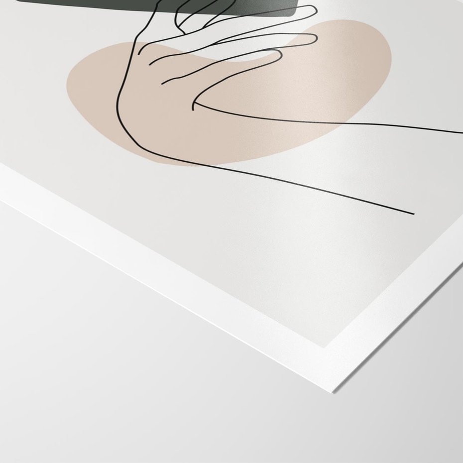 Plakat bez ramy 21x30 - Przenikające Kształty - szkic jedną linią, one line