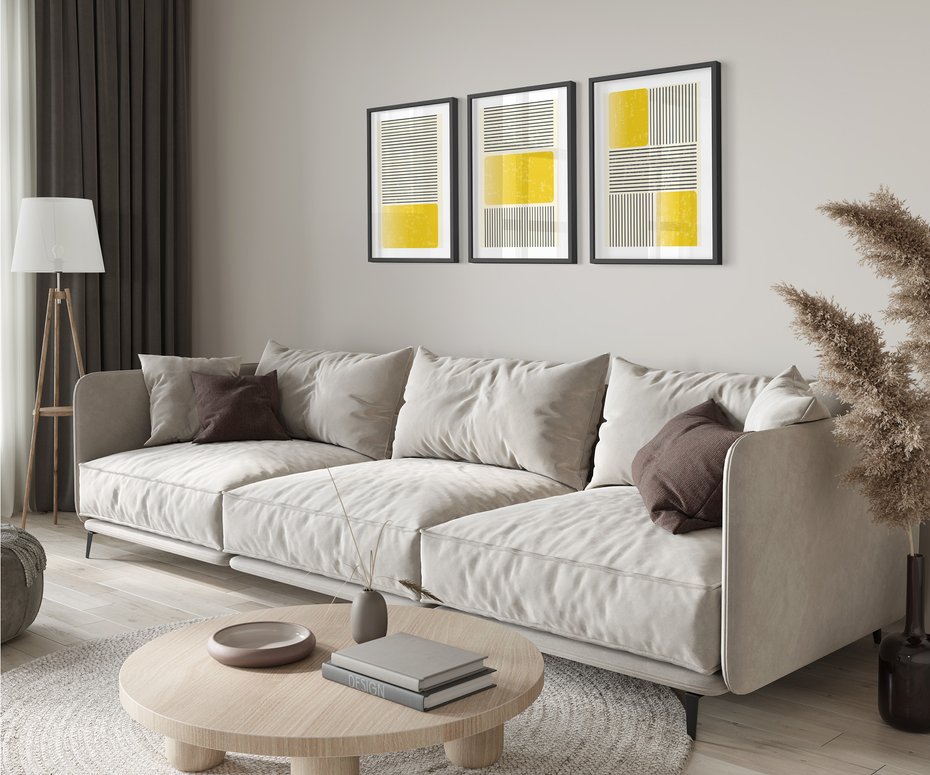 Zestaw obrazy w ramie 50x70 galeria - Symetria, graficzna, minimalizm - rama czarna