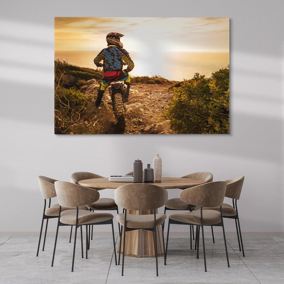 Obraz na płótnie 100x70 - Pasja i Dynamika - motocykl, cross