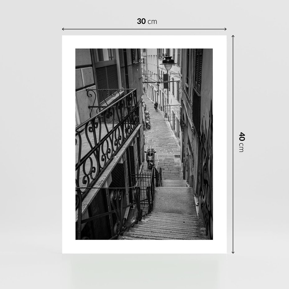 Plakat bez ramy 30x40 - Magiczne spacery - uliczka, perspektywa