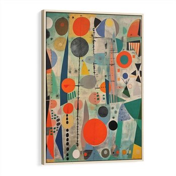 Obraz w ramie 70x100 - Wewnętrzne Zagadki Kształtów - abstrakcyjny obraz, sztuka abstrakcji - rama drewno