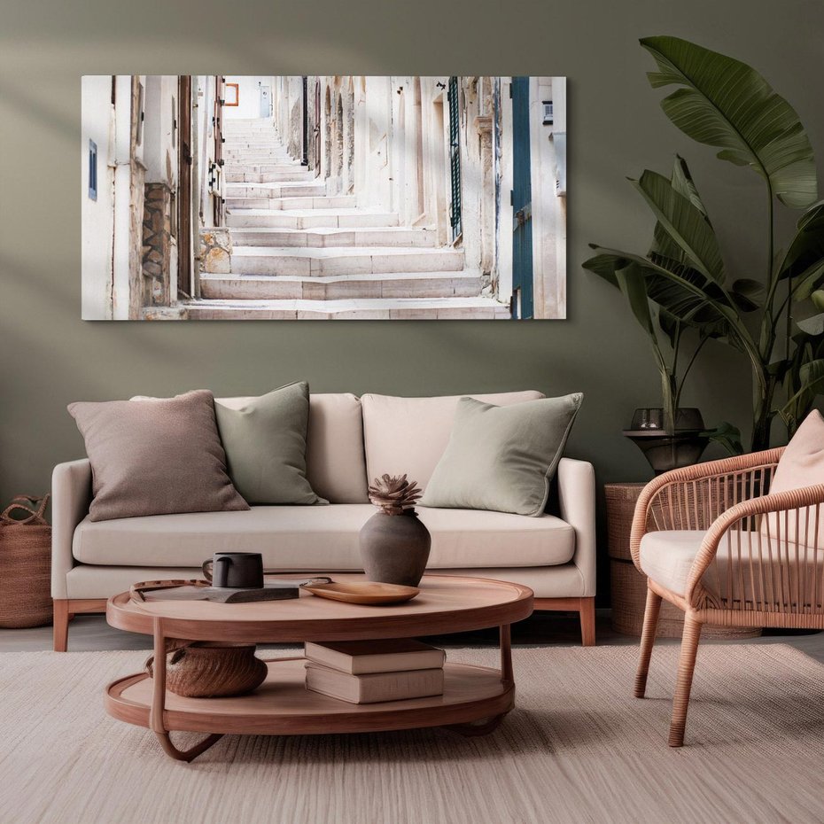 Obraz na płótnie 120x60 - Urokliwa uliczka w perspektywie - uliczka, perspektywa