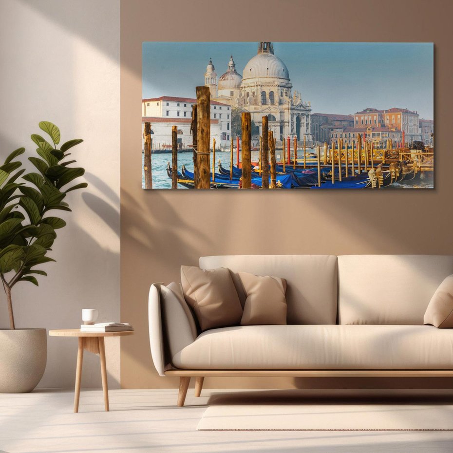 Obraz na płótnie 120x60 - Urok Wenecji - fotografia, przystań w Wenecji