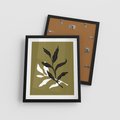 Plakat w ramie 40x50 - Wewnętrzne Odsłony - liście, gałązki - rama czarna