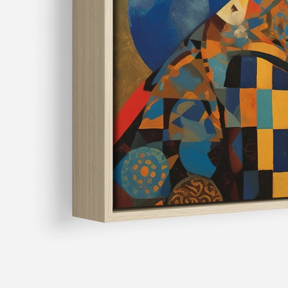 Obraz w ramie 80x120 - Impresje Cichego Szeptu - abstrakcyjny obraz, portret kobiety - rama drewno