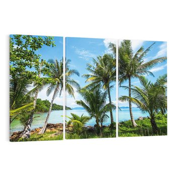 Obraz na płótnie 120x80 - Rajski wypoczynek - palmy, morze