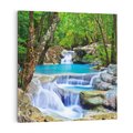 Obraz na płótnie 50x50 - Siła Rzeki i Urok Wodospadu - rzeka, wodospad
