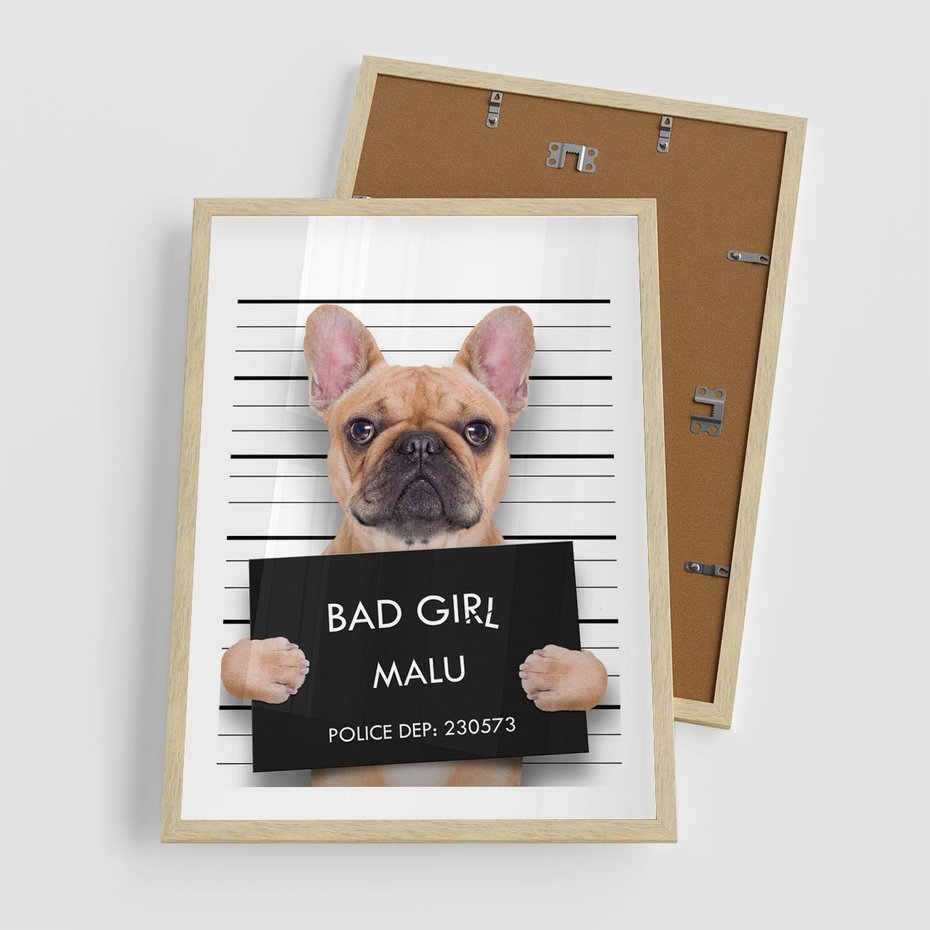 Plakat w ramie 50x70 - przyjaciel na zawsze - pies, piesek - rama drewno