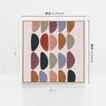 Obraz w ramie 80x80 - Granice Boho - abstrakcyjny obraz, geometryczna kompozycja - rama drewno