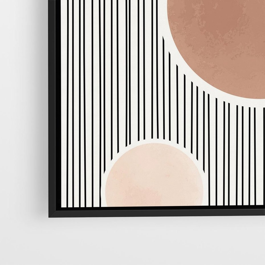 Obraz w ramie 50x50 - Rozplątane Granice - abstrakacyjna nowoczesna sztuka, koła okręgi - rama czarna