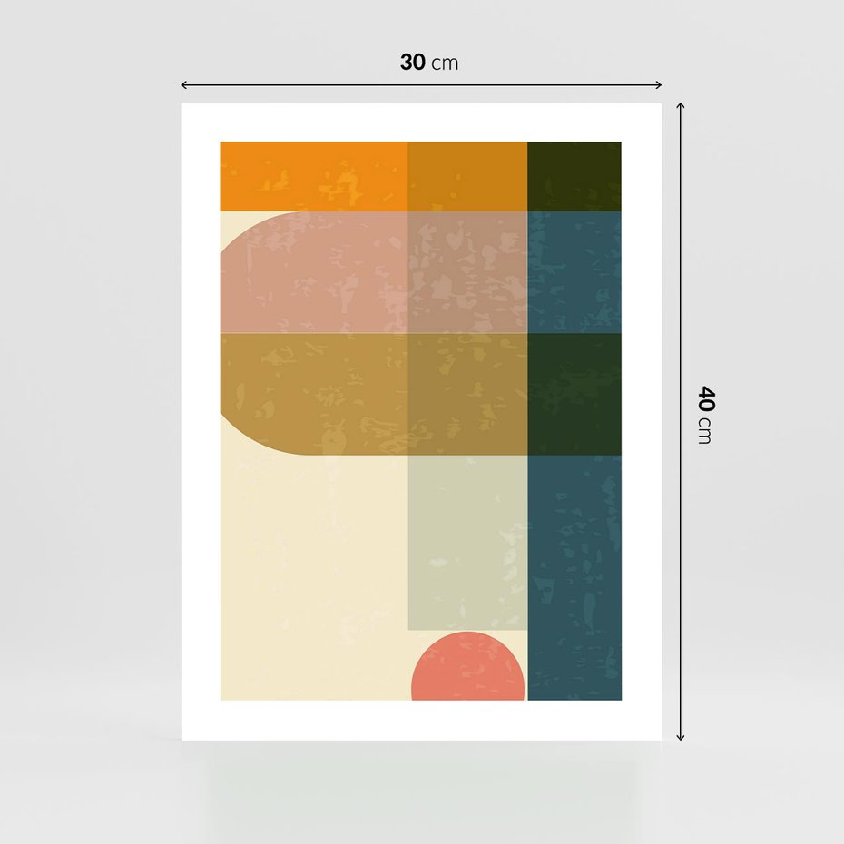 Plakat bez ramy 30x40 - Geometryczna Grafika na Plakacie - geometryczna nowoczesna grafika, minimalizm