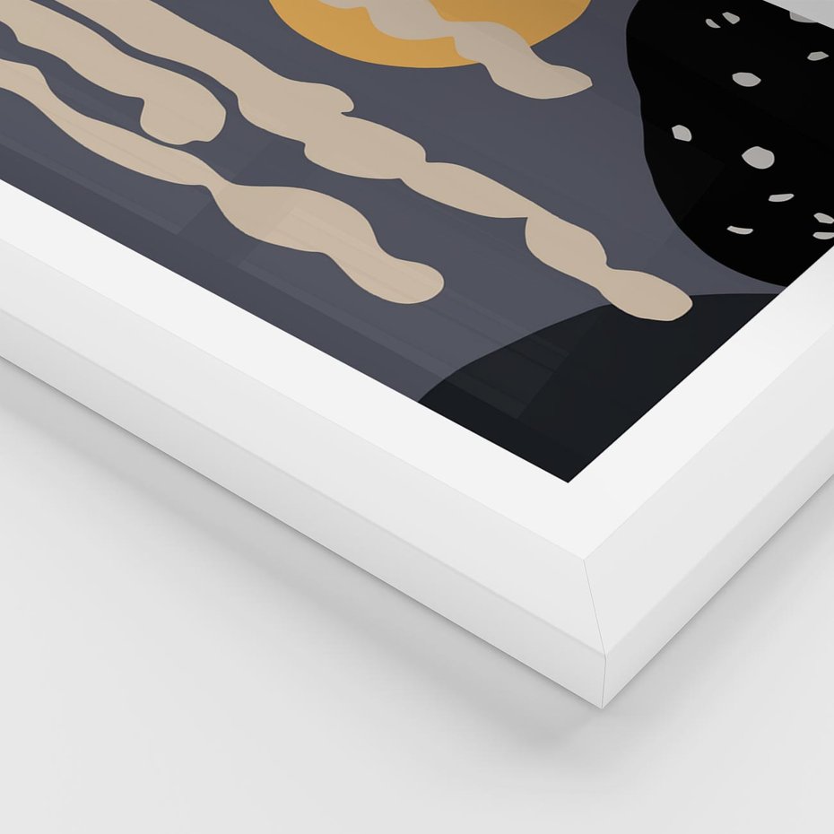 Plakat w ramie 30x40 - Intrygujący Mrok - ciemny, mroczny plakat - rama biała