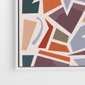 Obraz w ramie 50x50 - Intrygujące Rozbicie - gemoetryczne kształty, mozaika - rama biała