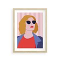 Plakat w ramie 30x40 - Kobieca Ekspresja - nowoczesny plakat, styl retro - rama drewno