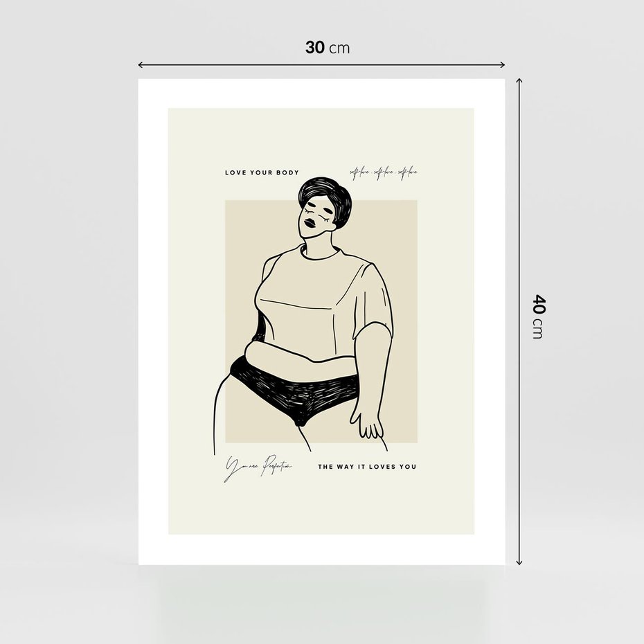 Plakat bez ramy 30x40 - Elegancja Kobiecej Formy - nowoczesna sztuka kobieca, plakat