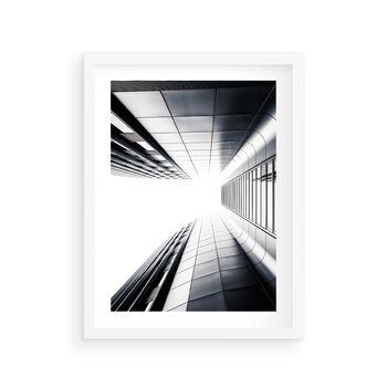 Plakat w ramie 50x70 - Architektura o Prostych Formach - architektura, proste formy - rama biała