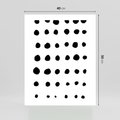 Plakat bez ramy 40x50 - Migocące Anomalie - abstrakcyjna kompozycja z czarnych kropek, minimalistyczny czarno bialy plakat