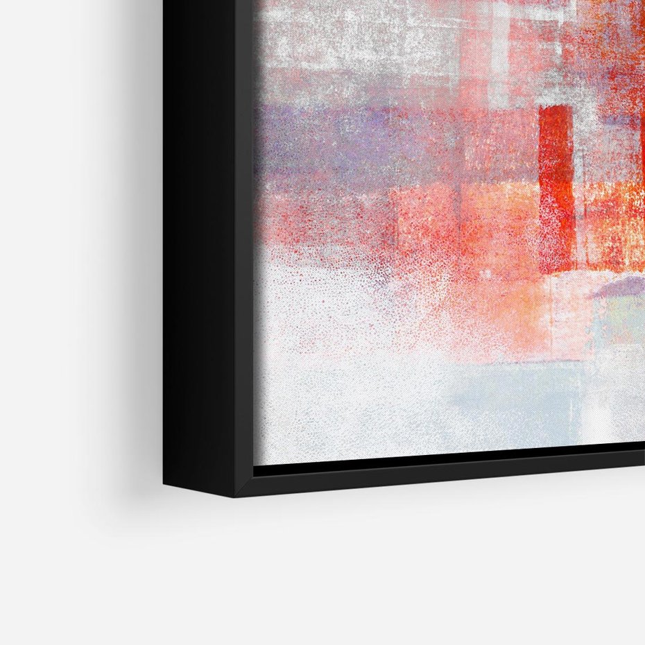 Obraz w ramie 50x50 - Burza Emocji - wyrazista abstrakcyjna sztuka, dramatyzm - rama czarna